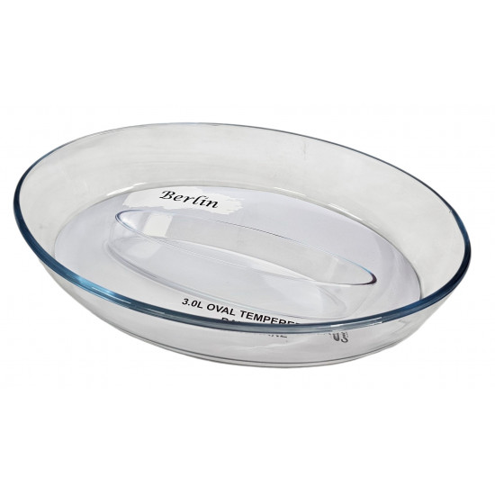 OVAL  CLEAR GLASS BAKING DISH 3.0 LITRE 