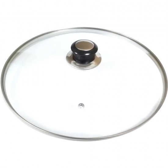 GLASS LID PLUS PLASTIC KNOB 24 CM