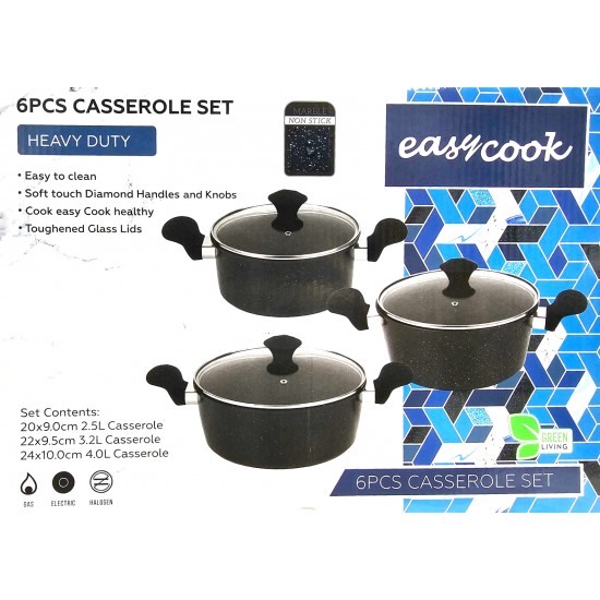 CASSEROLE SET 3 PCS SIZE 20-22-24 IN GIFT BOX WITH BAKELITE HANDLES CASSEROLE SET 3 PCS SIZE 20-22-24 IN GIFT BOX WITH BAKELITE HANDLES