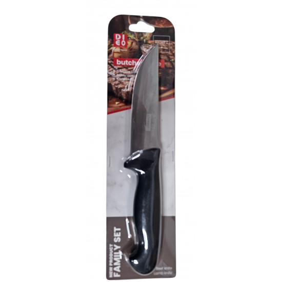 KNIVE BUTCHERS 6 INCH BLACK HANDLE