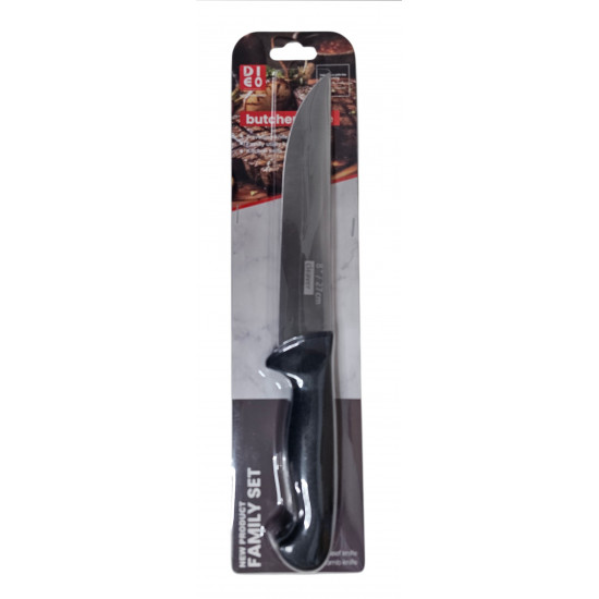 KNIFE 8 INCH BLACK HANDLE BUTCHERS 