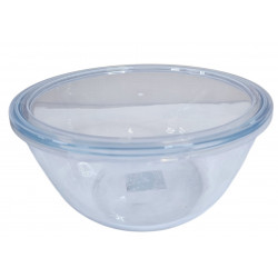 MIXING BOWLS IN GLASS WITH SEAL TIGHT PLASTIC LID  SIZE 27 CM