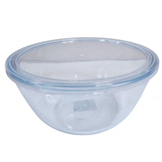 MIXING BOWLS IN GLASS WITH SEAL TIGHT PLASTIC LID  SIZE 21 CM