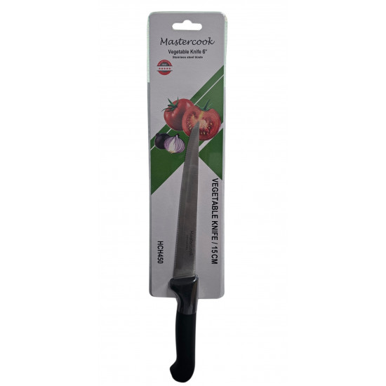 VEGITABLE KNIVE 15 CM BLACK PLASTIC HANDLE