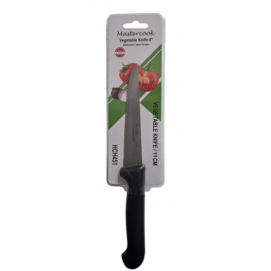 VEGITABLE KNIVES 11 CM BLACK PLASTIC HANDLE