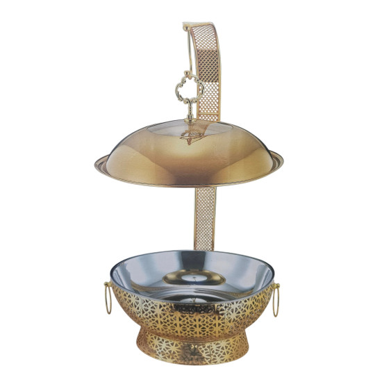 CHAFING DISH GOLD ROUND 8 LITRE