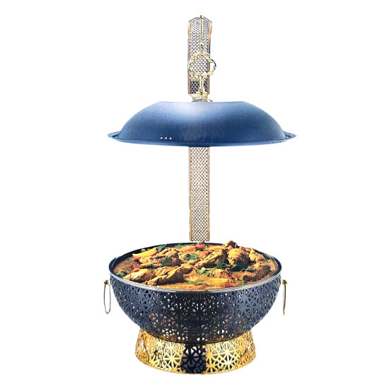 CHAFING DISH  BLACK ROUND 8 LITRE