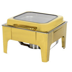 CHAFFING DISH SQURE GOLD 6 LITRE CAPACITY