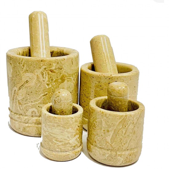 MARBLE PESTLE & MORTER SET 4 PCS