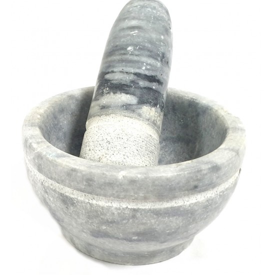 MEDIUM  MARBLE PESTLE & MORTER 6"