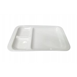 MELAMINE 3 COMPARTMENT TRAY WHITE ONLY