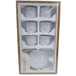 TEA SET 12 PCS GOLD / CREAM
