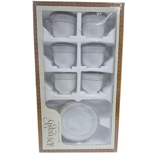 TEA SET 12 PCS GOLD / CREAM