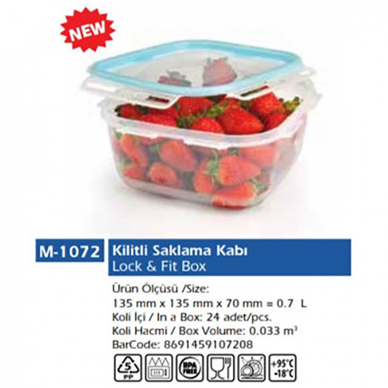 LOCK AND FIT SQ 0.7L (13.5X13.5X7CM)