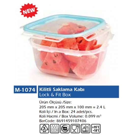 LOCK AND FIT SQ 2.4L (20.5X20.5X10CM) LOCK AND FIT SQ 2.4L (20.5X20.5X10CM)