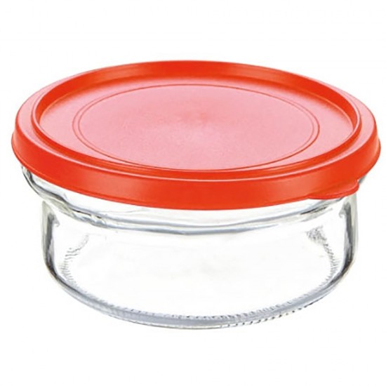 GLASS JAR WAVY PL LID  415 CC