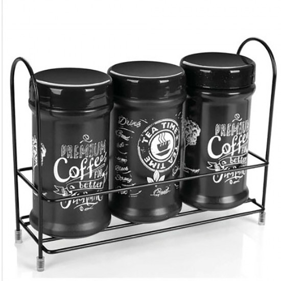 COFFEE JAR SET 3 PCS ON STAND 660 ML COFFEE JAR SET 3 PCS ON STAND 660 ML