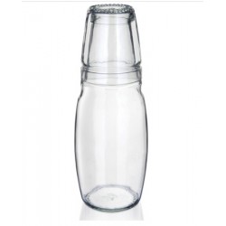 CARAFE BOTTLE AND GLASS  1 LITRE 