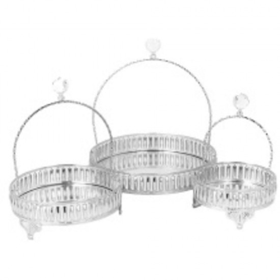 ALTIN STRIP SUGAR BWL SET 15-20-25 CM SILVER ALTIN STRIP SUGAR BWL SET 15-20-25 CM SILVER