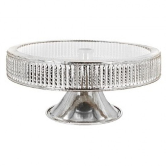 CUBIK STRIP CAKE STAND 27 CM SILVER 2 TIER CUBIK STRIP CAKE STAND 27 CM SILVER 2 TIER
