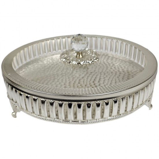 ALTIN TRAY WITH ACRYLIC LID SILVER SIZE 20 CM ALTIN TRAY WITH ACRYLIC LID SILVER SIZE 20 CM