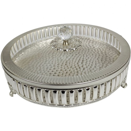 ALTIN TRAY WITH ACRYLIC LID SILVER SIZE 25CM ALTIN TRAY WITH ACRYLIC LID SILVER SIZE 25CM