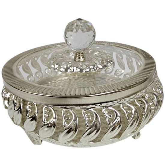 DERYA DESIGN TRAY SILVER WITH ACRYLIC LID SIZE 20 CM DERYA DESIGN TRAY SILVER WITH ACRYLIC LID SIZE 20 CM
