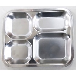 TRAY SQUARE 4 SECTION STAINLESS STEEL 