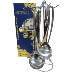 KITCHEN TOOL SET 6PCS TOOLS PLUS STAND SILVER