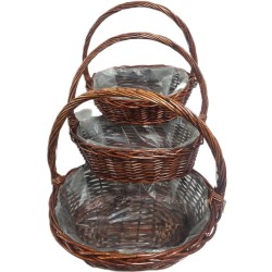 BASKET 3 PCS SET OVAL TYPE  SIZE 33 CM  39 CM  45 CM