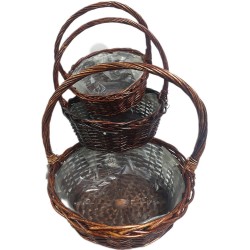 BASKET 3 PCS SET ROUND  TYPE  SIZE 30 /35/42 CM