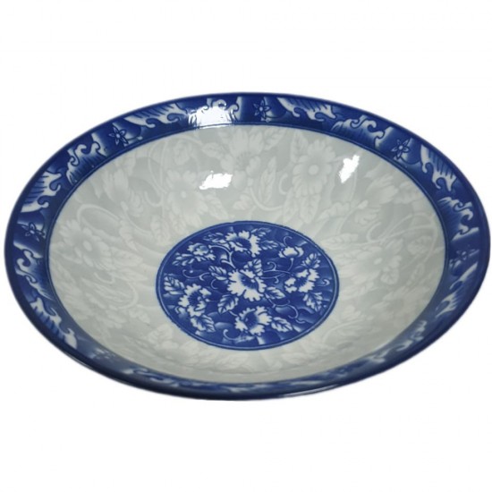 8 INCH BLUE PRINT BOWL PORCELAIN 8 INCH BLUE PRINT BOWL PORCELAIN