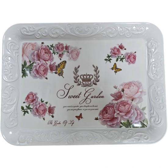 TRAY MELAMINE OBLONG ASSORTED PRINTS SIZE 41 X 31 CM TRAY MELAMINE OBLONG ASSORTED PRINTS SIZE 41 X 31 CM