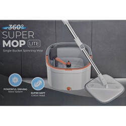 MOP BUCKET SUPER MOP SPIN KEEP DIRTY WATER SEPERATE BOXED WITH EXTRA REFILL