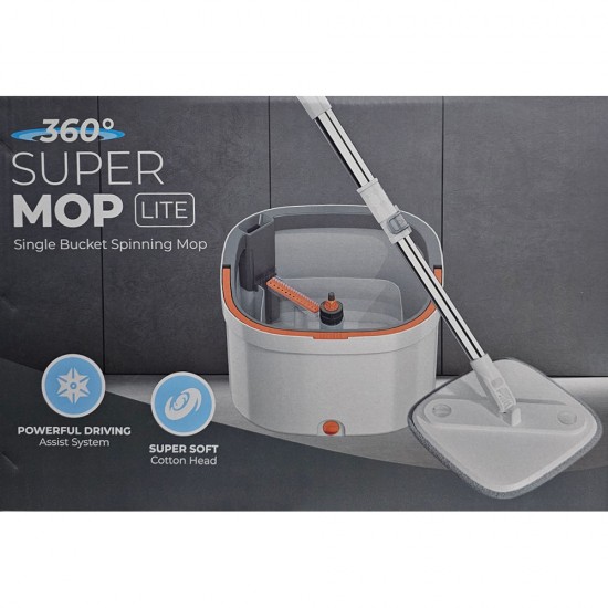 MOP BUCKET SUPER MOP SPIN KEEP DIRTY WATER SEPERATE BOXED WITH EXTRA REFILL