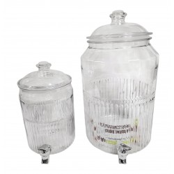 WATER OR JUICE ACRYLIC DISPENSER WITH TAP 2 PCS SET SIZE 3.8 LT & 12 LT 