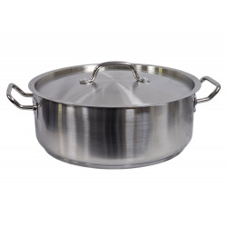 SHALLOW CASSEROLE LOW HIGHT STAINLESS STEEL SIZE 30 X 18 CM