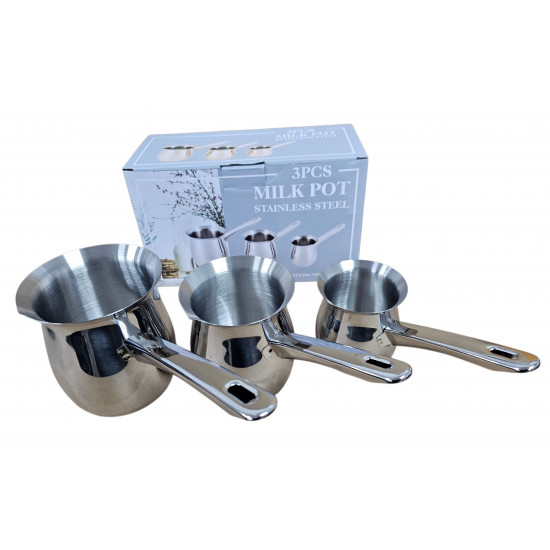 COFFEE WARMER SET STAINLESS STEEL 3 PCS IN GIFT BOX SIZE 200/400/600 ML