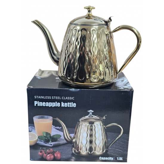 TEAPOT GOLD COLOUR SIZE 1.5 LITRE IN GIFT BOX