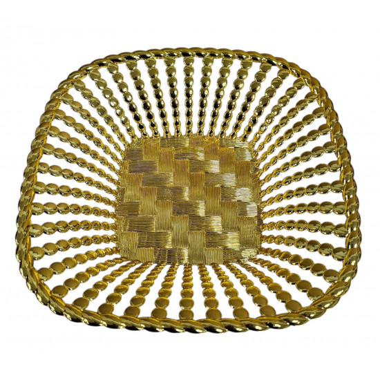 BASKET GOLD/SILVER MIX SQUARE SIZE 20.5 CM