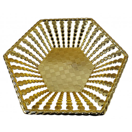 BASKET GOLD/SILVER MIX PLASTIC SIZE 19.5 CM
