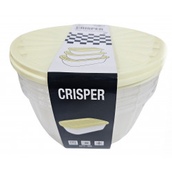 CANNISTER SET CRISPER  4 PCS ROUND SIZE 23 CM