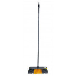 BRUSH & METAL STICK YELLOW BROWN BRISTLE SOFT 40 CM