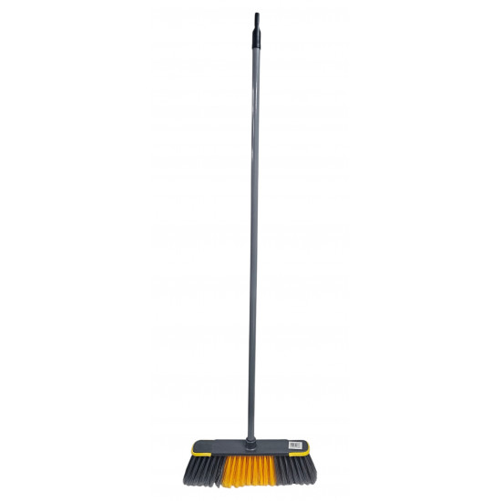 BRUSH & METAL STICK YELLOW BROWN BRISTLE SOFT 40 CM