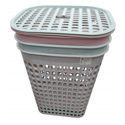 LAUNDRY BASKET OBLONG TALL TYPE PLASTIC ASSORTED COLS SIZE 56 X 45 X 35 CM