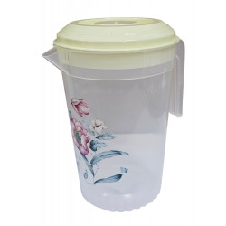 PLASTIC JUG WITH DECORATION  & LID 2LT