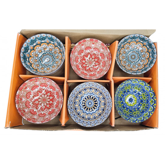 DECORATED 6 PCS BOWL SET PORCELAIN