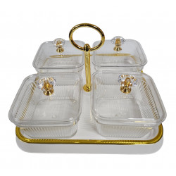 RELISH 4 COMPARTMENT DISH ARCRYLIC 