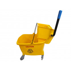 MOP BUCKET COMMERCIAL JUMBO SIZE 32 LT WITH SPRING BACK LEAVER YELLOW
