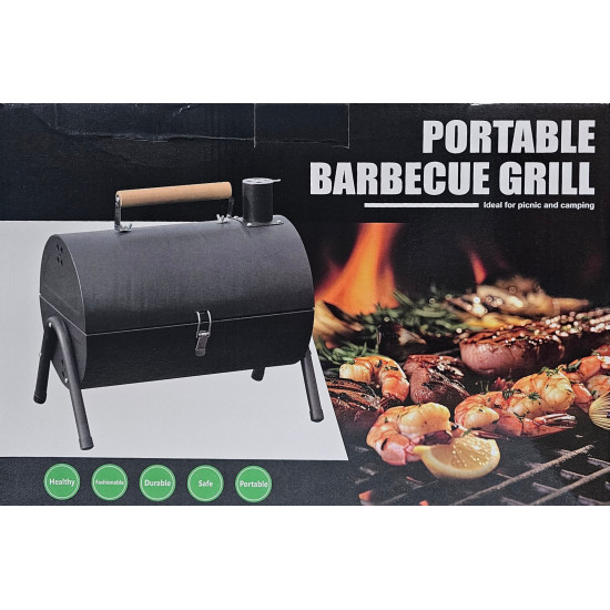 BBQ CHIMNEY TYPE BLACK DRUM  SIZE 382 X 252 X 256 MM